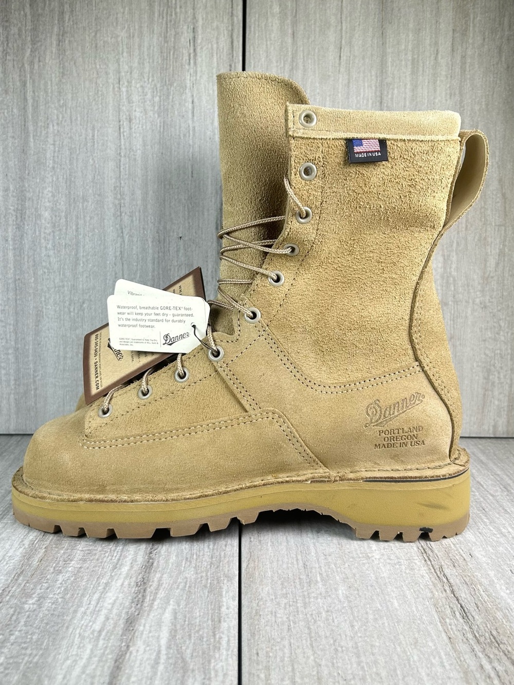 NEW Danner Gore-Tex GTX Acadia Tan 600G 8in Brown Beige Tactical Boot Men Size 7